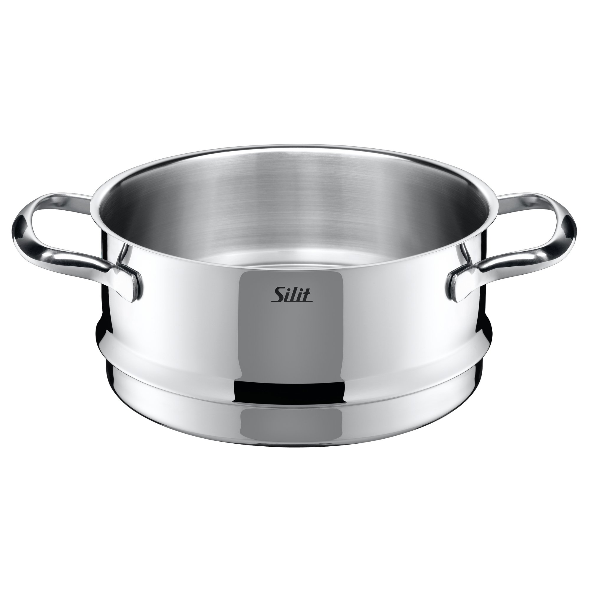 Silit Pot Set 7-Piece Diamant Pouring Rim Glass Lid Stainless Steel Polished Suitable for Induction Hobs Dishwasher-Safe