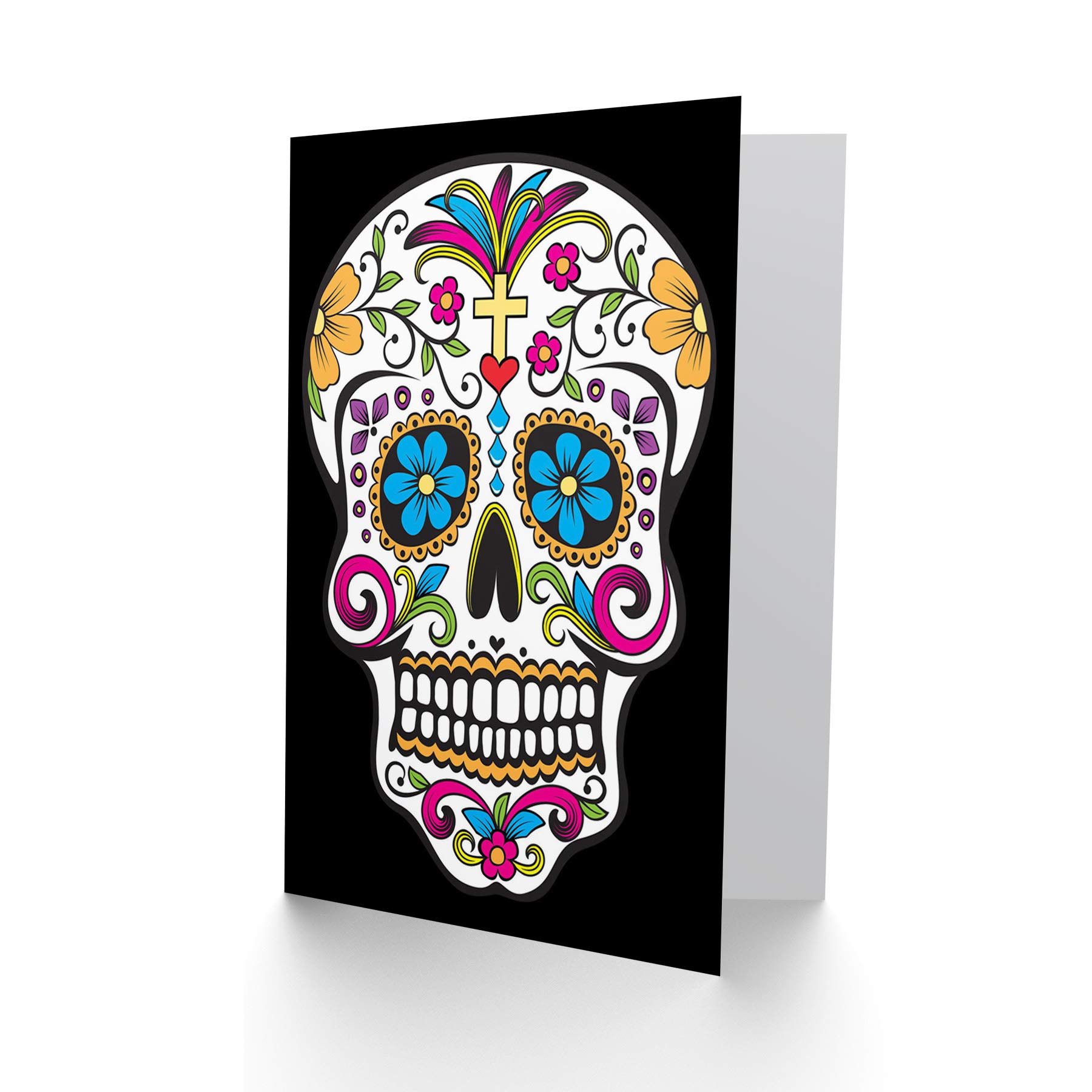 Wee Blue Coo Sugar Skull Day Of The Dead Greetings or Birthday Card