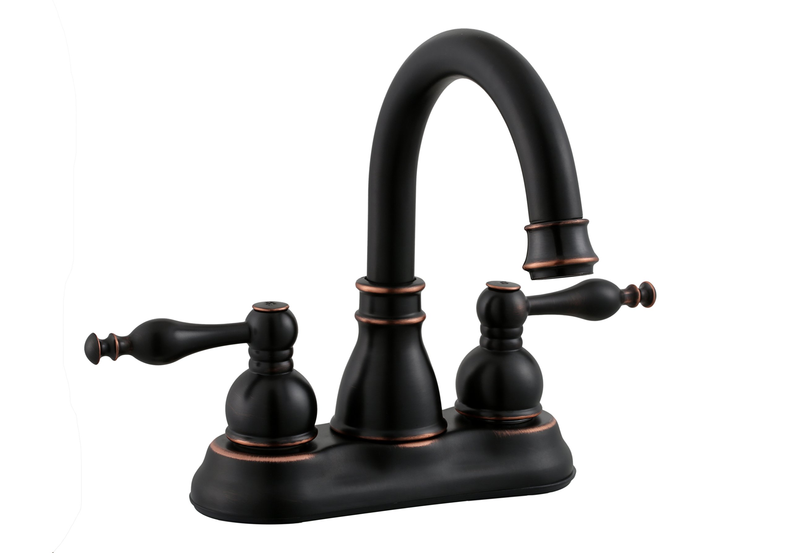 Derengge Oil Rubbed Bronze Two-Handle Bathroom Faucet,Lavatory Bathroom Sink Faucet with Pop up Drain Trim Assembly,F-450-JM ORB