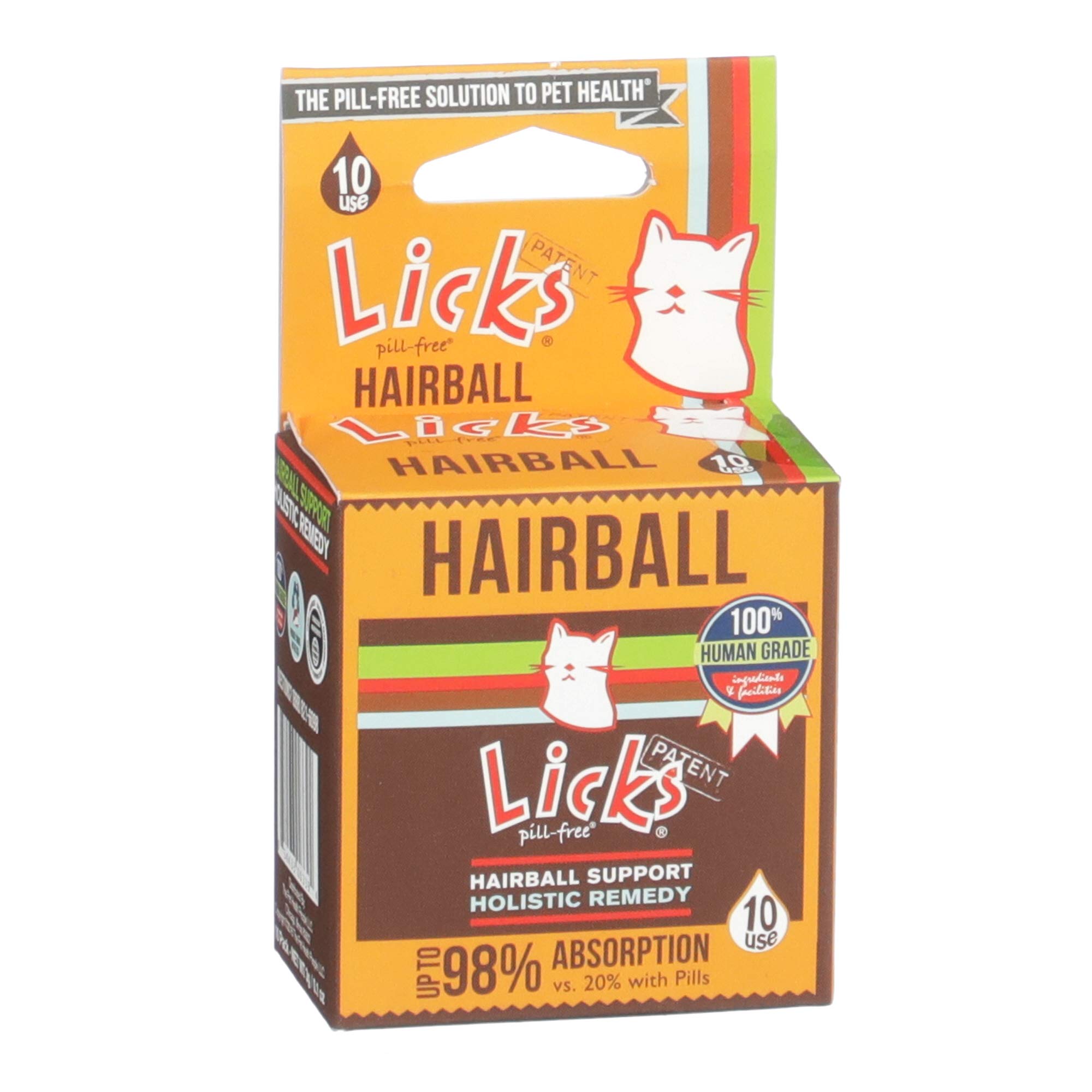 Licks - Hairball Remedy for Cats - Cat Hairball Treatment Containing Flax Seed Oil, Cod Liver Oil, and Sorbitol - LiquiPaks - 10 Use