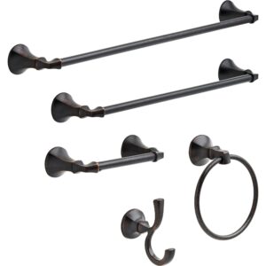 Delta Faucet 76435-RB Ashlyn Double Towel Hook, SpotShield Venetian Bronze