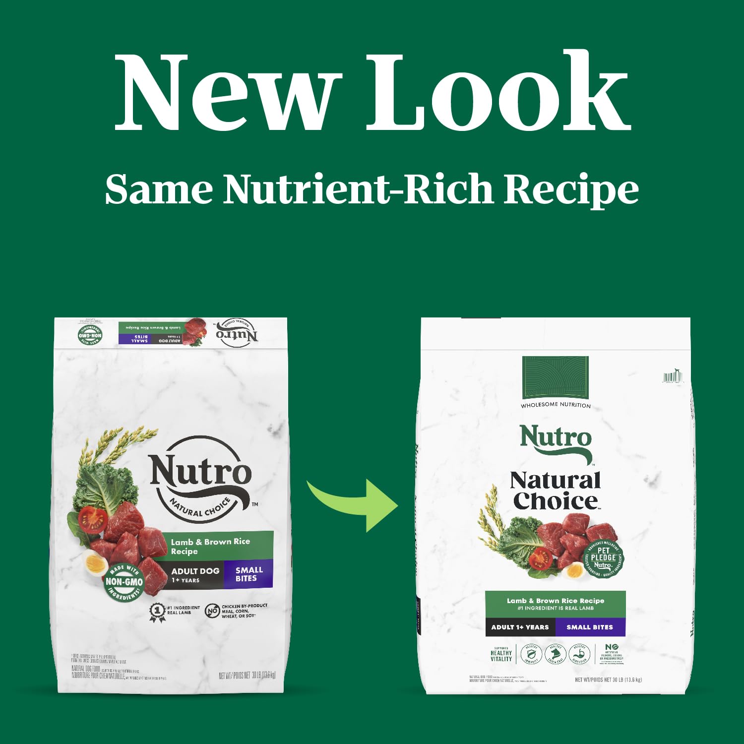 Nutro Natural Choice Small Bites Adult Dry Dog Food, Lamb and Brown Rice Recipe, 30 lbs.