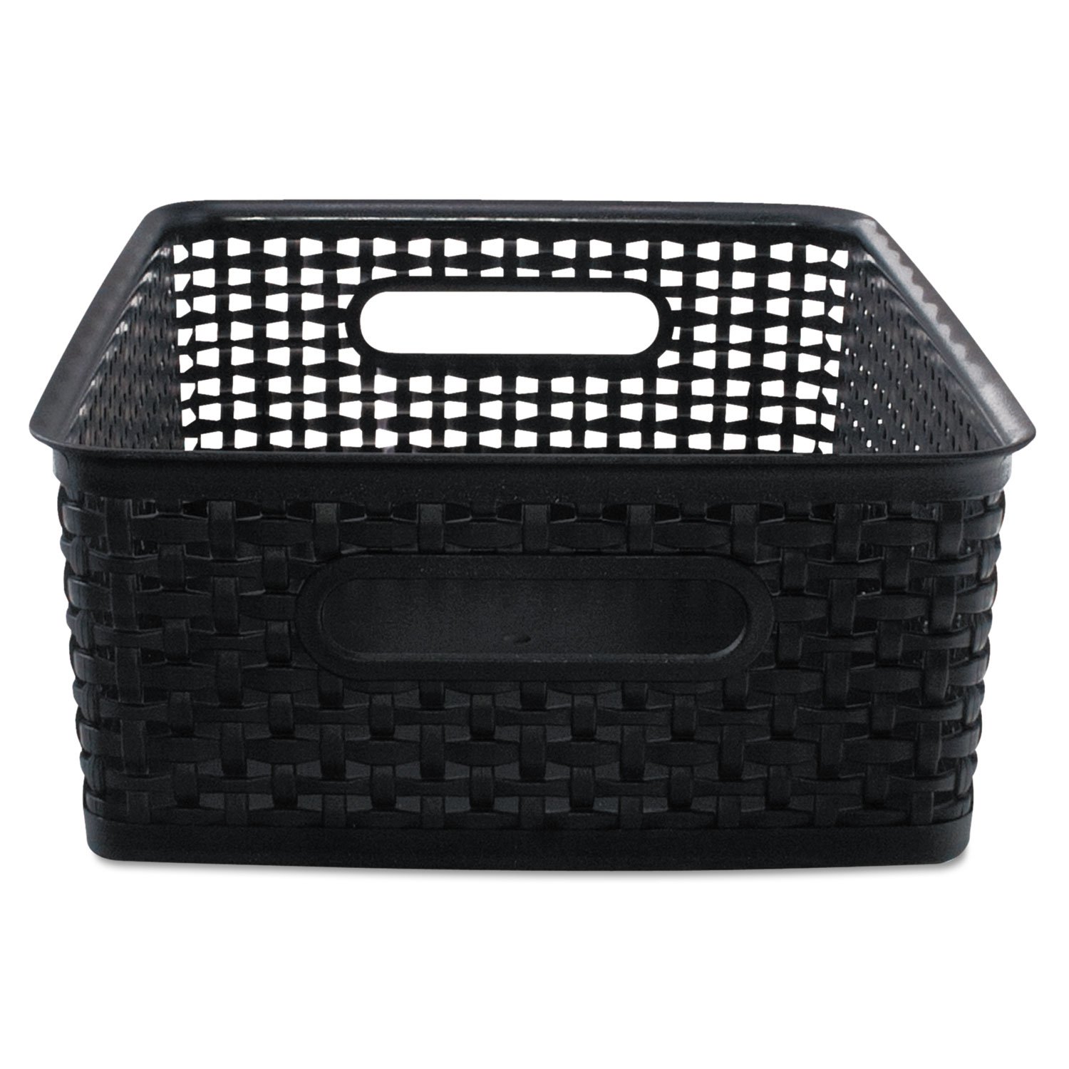 Advantus 40327 Weave Bins, 13 7/8 x 10 1/2 x 4 3/4, Plastic, Black, 2 Bins