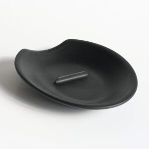 Crack'em Egg Cracker & Spoon Rest (Jet Black) - Perfectly Cracks Eggs & Contains Messes - Easy to Use & Clean - Great for Kids - Prevents Broken Yolks