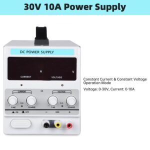 Yescom DC Power Supply Variable 30V 10A Adjustable High Precision Digital w/Power Cord 110V AC