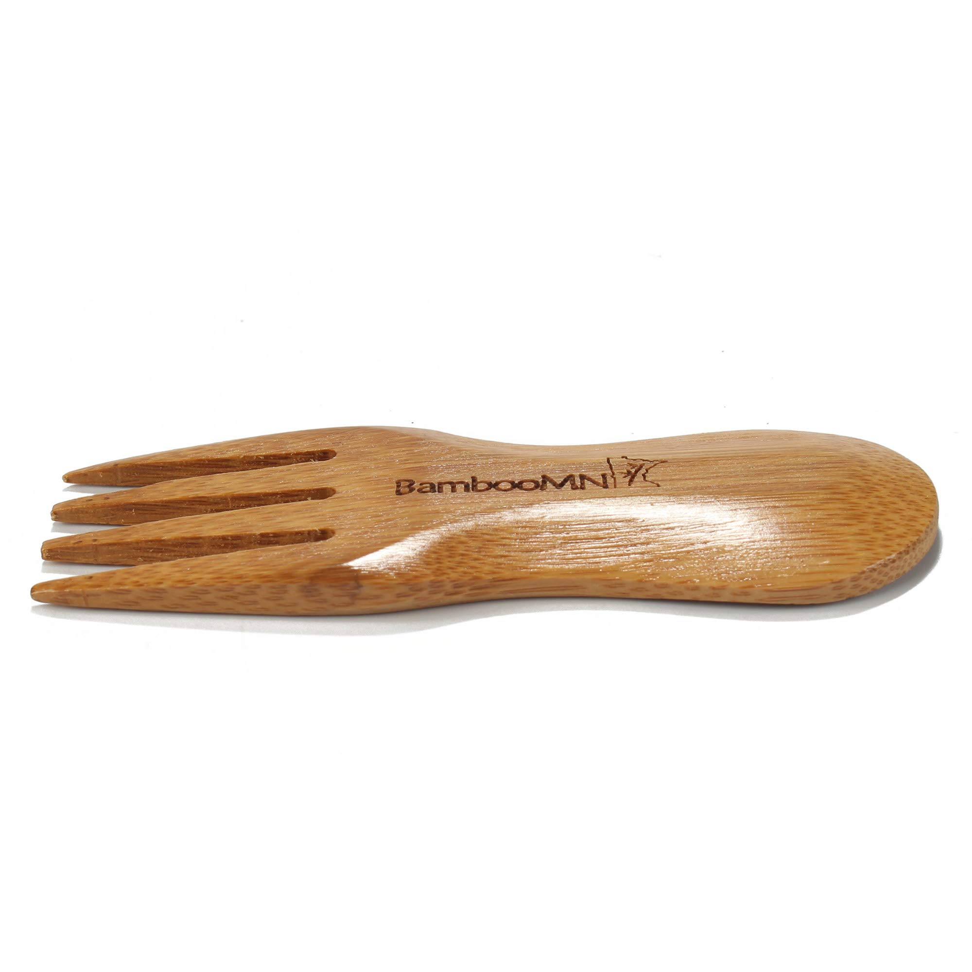 BambooMN Solid Bamboo Stubby Spork 4" - All Natural Reusable Utensils - 10 pcs