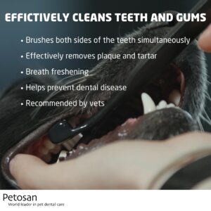 Petosan Complete Dental Kit for Dogs with Toothbrush, Toothpaste and Microfiber Cleaner, for Small Dogs Up to 14 lbs