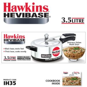 Hawkins Hevibase IH35 Pressure Cooker, 3.5 Liters, Silver