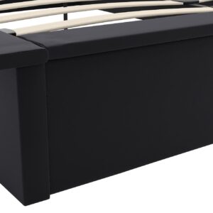 DHP Maven Upholstered Platform Bed with 11 Inch Height for Raised Mattress Support, No Box Spring Needed, Queen, Black Faux Leather