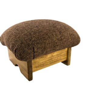 KR Ideas Mini Padded Foot Stool, Cocoa Brown, 7" Tall, Walnut Stain (Made in The USA) (Maple Stain)