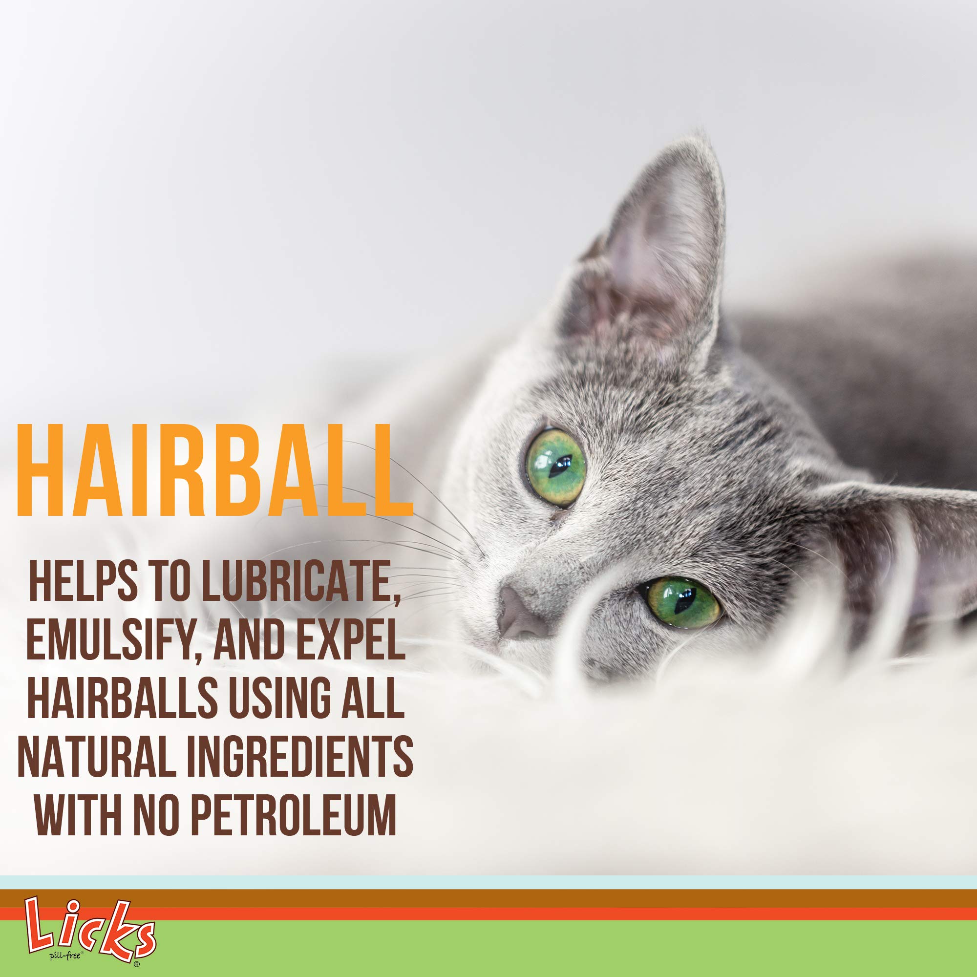 Licks - Hairball Remedy for Cats - Cat Hairball Treatment Containing Flax Seed Oil, Cod Liver Oil, and Sorbitol - LiquiPaks - 10 Use