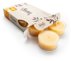 pumpkin souffle premium tealight candles - highly scented with essential & natural oils - 6 beige tea lights - beautiful candlelight - made in the usa - bakery & food collection