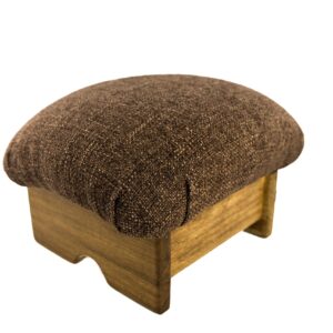 KR Ideas Mini Padded Foot Stool, Cocoa Brown, 7" Tall, Walnut Stain (Made in The USA) (Maple Stain)