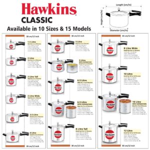 HAWKIN CL3W Pressure Cooker, 3-Liter Wide Mouth, Silver