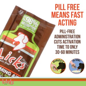 Licks Pill Free Zen Dog Calming - Calming Aid Supplements for Aggressive Behavior and Nervousness - Calming Dog Treats for Stress Relief & Dog Health - Gel Packets - Braised Beef Flavor, 15 Use