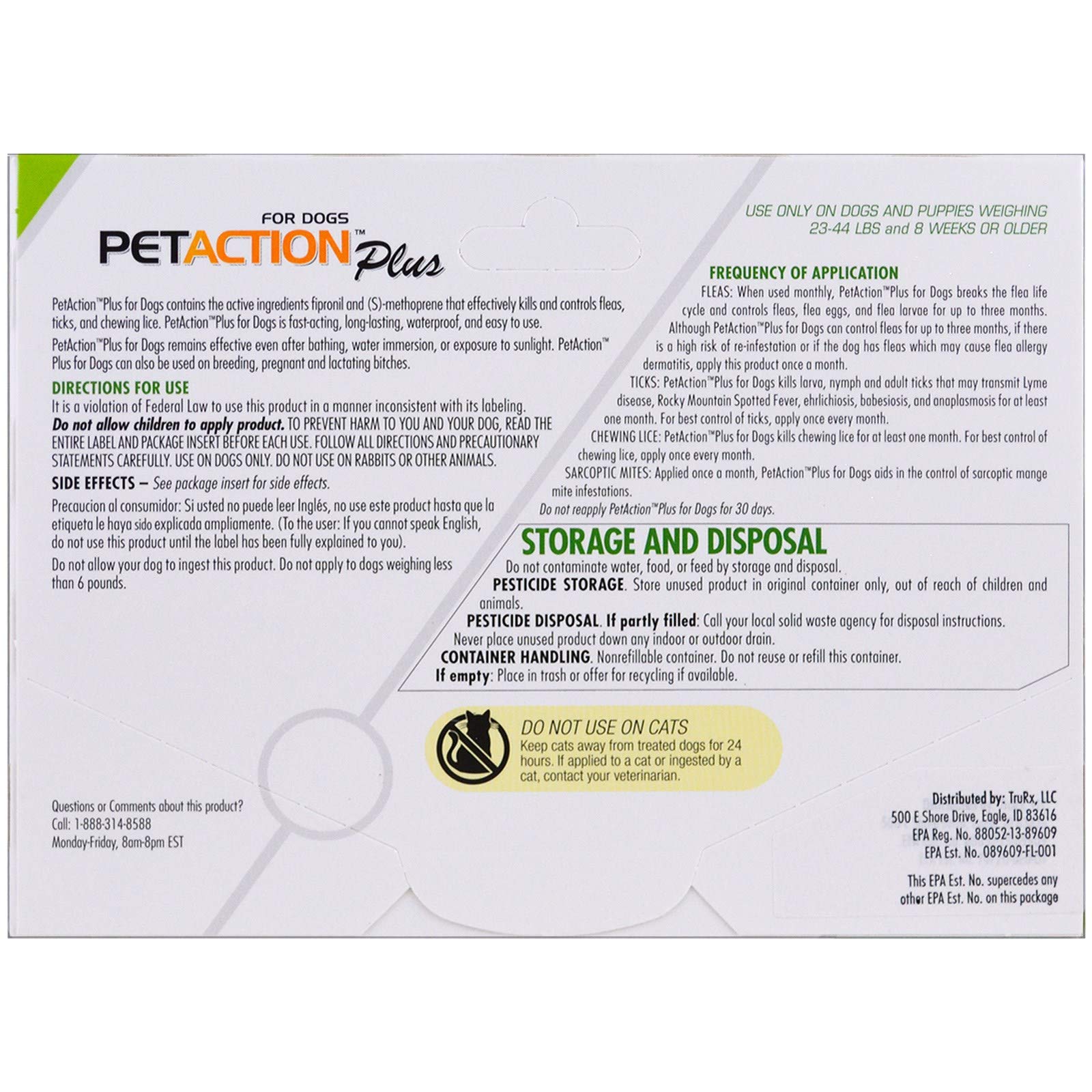 Pet Action Plus Flea & Tick Treatment for Medium Dogs, 23-44 lbs, 3 Month Supply