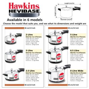 Hawkins Hevibase IH35 Pressure Cooker, 3.5 Liters, Silver