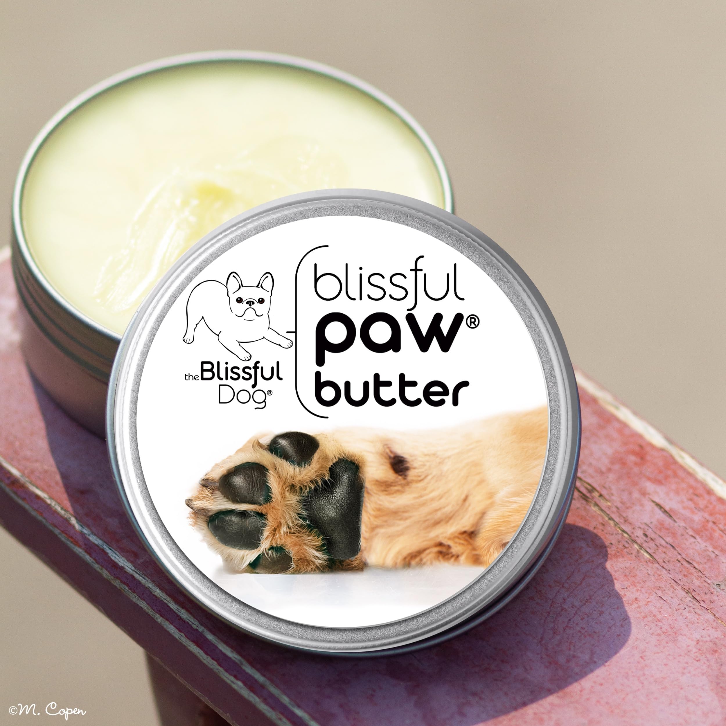 The Blissful Dog Paw Butter, Moisturizer for Dry Paw Pads, Softens and Protects a Rough Paw in Winter, Versatile, Lick-Safe Dog Paw Pad Balm, 2 oz.