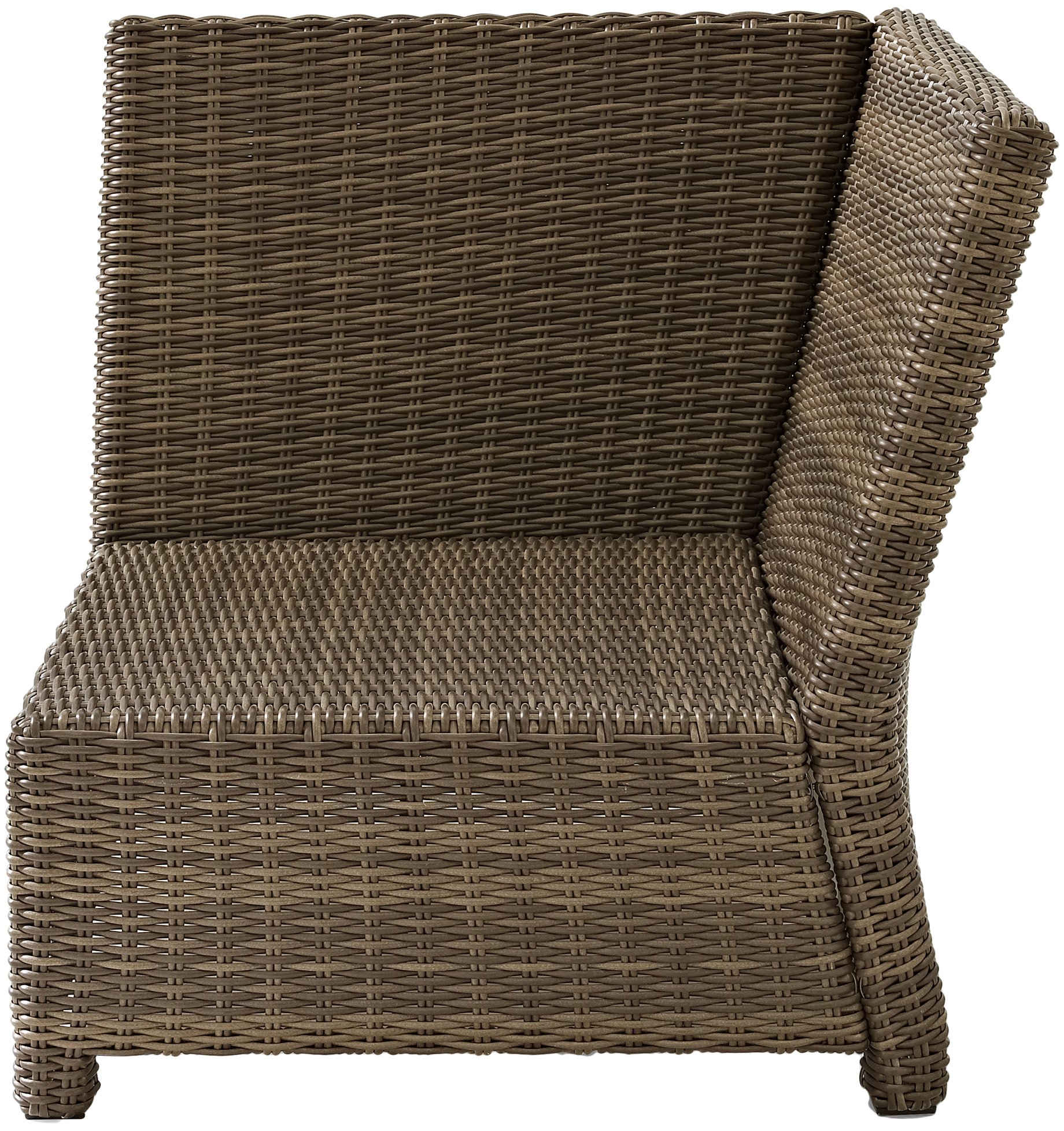 Crosley Furniture Bradenton Corner Outdoor Sectional Chair, Wicker Patio Chairs for Porch, Deck, Backyard, Brown with Navy Cushions