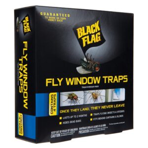 black flag fly window traps, 4 count (pack of 12)