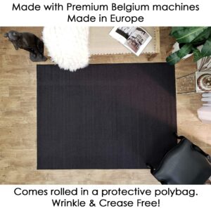 Rubber Backed Runner Rug, 22 x 60 inch, Solid Black, Non Slip, Kitchen Rugs and Mats