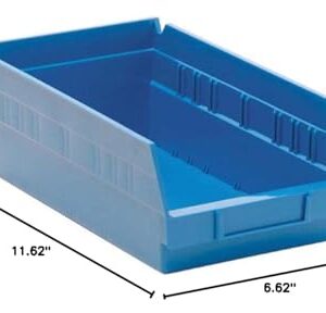 Quantum Storage Systems Quantum Storage QSB102BL 30-Pack 4" Hanging Plastic Shelf Bin Storage Containers, 11-5/8" x 6-5/8" x 4", Blue