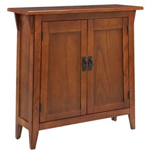 leick home 10001-rs mission foyer cabinet hall stand, made with solid wood, for living rooms, entryway, office, rich russet finish