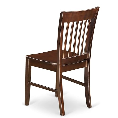 East West Furniture NFC-MAH-W Norfolk Dining Room Chairs - Slat Back Solid Wood Seat Chairs, Set of 2, Mahogany