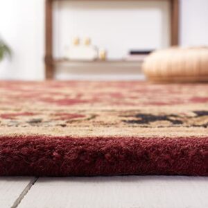 SAFAVIEH Heritage Collection Runner Rug - 2'3" x 6', Red & Black, Handmade Traditional Oriental Wool, Ideal for High Traffic Areas in Living Room, Bedroom (HG628C)