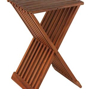 Bare Decor Leaf Folding Counterstool in Solid Teak Wood 24" high,Brown