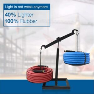 BLUBIRD BB1250 1/2" x 50' Rubber Air Hose, 100% Rubber, Lightest, Strongest, Most Flexible, 300 PSI, 50F to 190F Degrees, Ozone Resistant, High Strength Polyester Braided