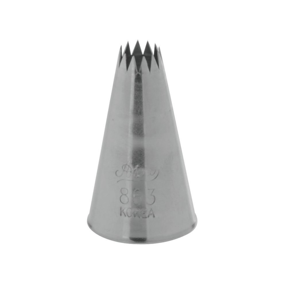 Ateco # 863 - French Star Pastry Tip.31'' Opening Diameter- Stainless Steel