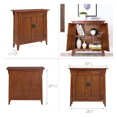 Leick Home 10001-RS Mission Foyer Cabinet Hall Stand, Made with Solid Wood, for Living Rooms, Entryway, Office, Rich Russet Finish