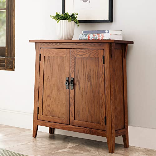 Leick Home 10001-RS Mission Foyer Cabinet Hall Stand, Made with Solid Wood, for Living Rooms, Entryway, Office, Rich Russet Finish