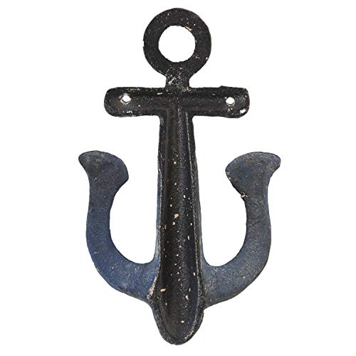 Deco 79 Metal Anchor Single Hanger Wall Hook, Set of 4 5"W, 9"H, Multi Colored