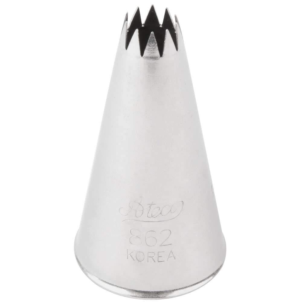 Ateco # 862 - French Star Pastry Tip .25'' Opening Diameter- Stainless Steel