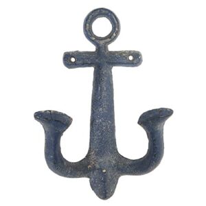 Deco 79 Metal Anchor Single Hanger Wall Hook, Set of 4 5"W, 9"H, Multi Colored