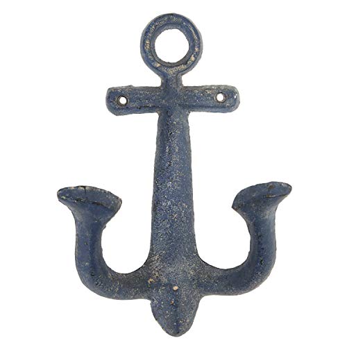 Deco 79 Metal Anchor Single Hanger Wall Hook, Set of 4 5"W, 9"H, Multi Colored