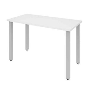 bestar universel table desk with square metal legs, 24 inch x 48 inch, white