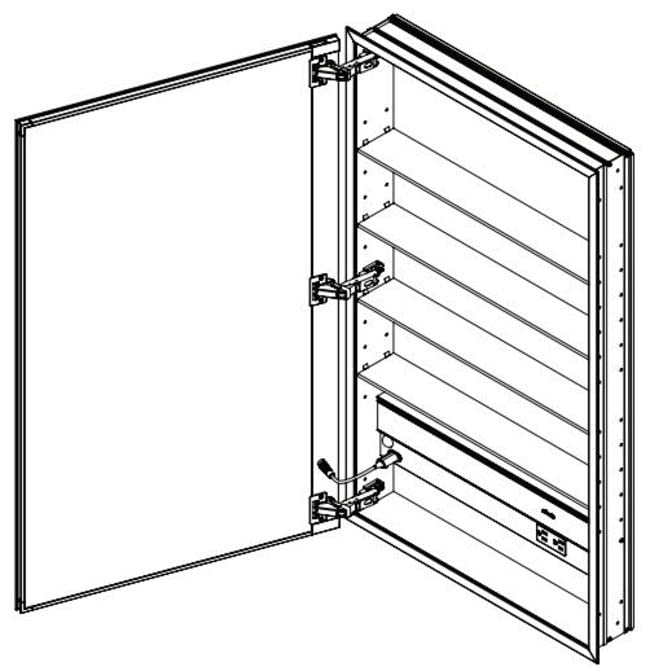 Robern MC2440D4FPLE2 Bathroom-Hardware, Plain Edge