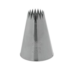 ateco # 868 - french star pastry tip .63'' opening diameter- stainless steel