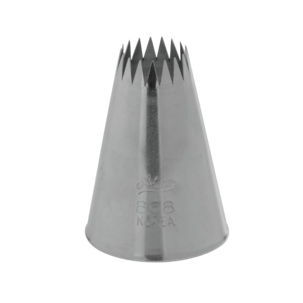 Ateco # 868 - French Star Pastry Tip .63'' Opening Diameter- Stainless Steel