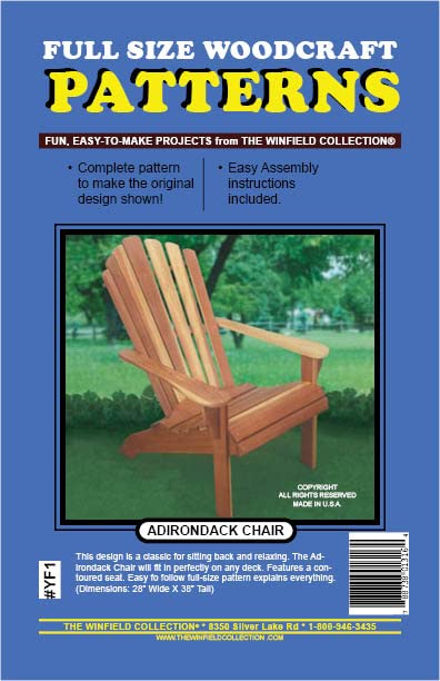 The Winfield Collection Adirondack Chair Woodworking Project Plan Paper Pattern