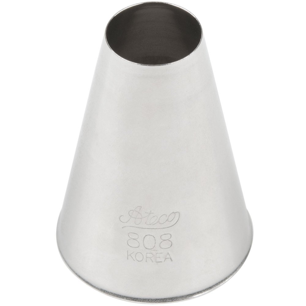 Ateco # 808 - Plain Pastry Tip .63'' Opening Diameter- Stainless Steel