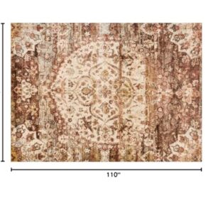 Loloi Anastasia 6'-7" x 9'-2" Area Rug in Rust/Ivory - Ornate & Traditional Designed Area Rugs for Living Room, Bedroom, Entryway & Hallway, No Shed High Traffic Area Home Decor Rug