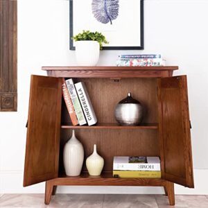 Leick Home 10001-RS Mission Foyer Cabinet Hall Stand, Made with Solid Wood, for Living Rooms, Entryway, Office, Rich Russet Finish