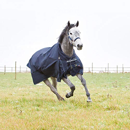 HORZE Avalanche 1200D Lightweight Turnout Blanket with Fleece Lining | Waterproof Horse Rain Sheet - Peacoat Dark Blue - 72 in