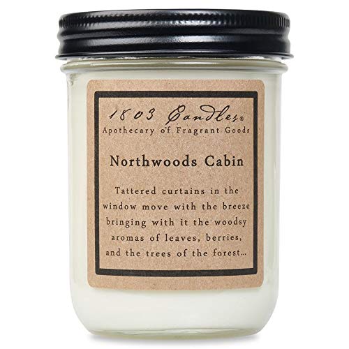 1803 Candles - 14 oz. Jar Soy Candles - (Northwoods Cabin)