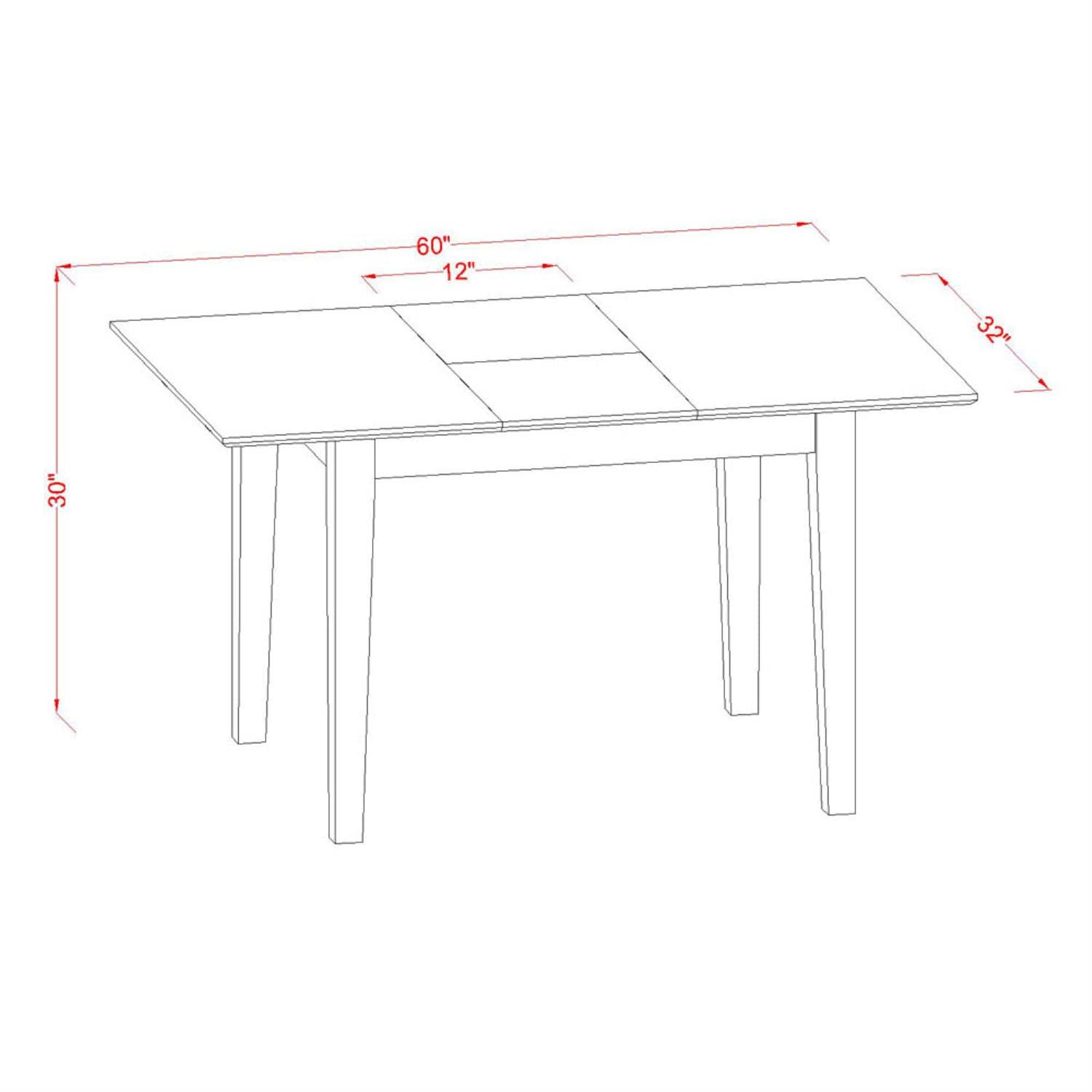 East West Furniture PSDU7-MAH-LC 7 Piece Set Consist of a Rectangle Dining Room Table with Butterfly Leaf and 6 Faux Leather Upholstered Kitchen Chairs, 32x60 Inch