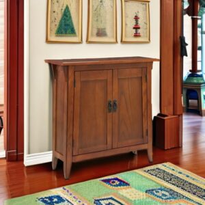 Leick Home 10001-RS Mission Foyer Cabinet Hall Stand, Made with Solid Wood, for Living Rooms, Entryway, Office, Rich Russet Finish